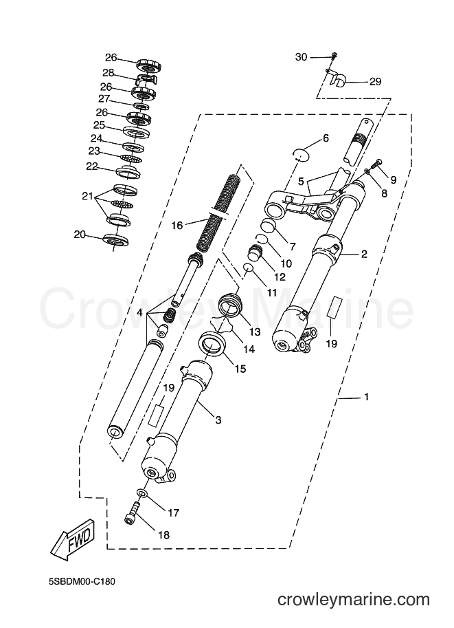 2004 Scooter YQ50L - YQ50L (5SBD) [010] - FRONT FORK