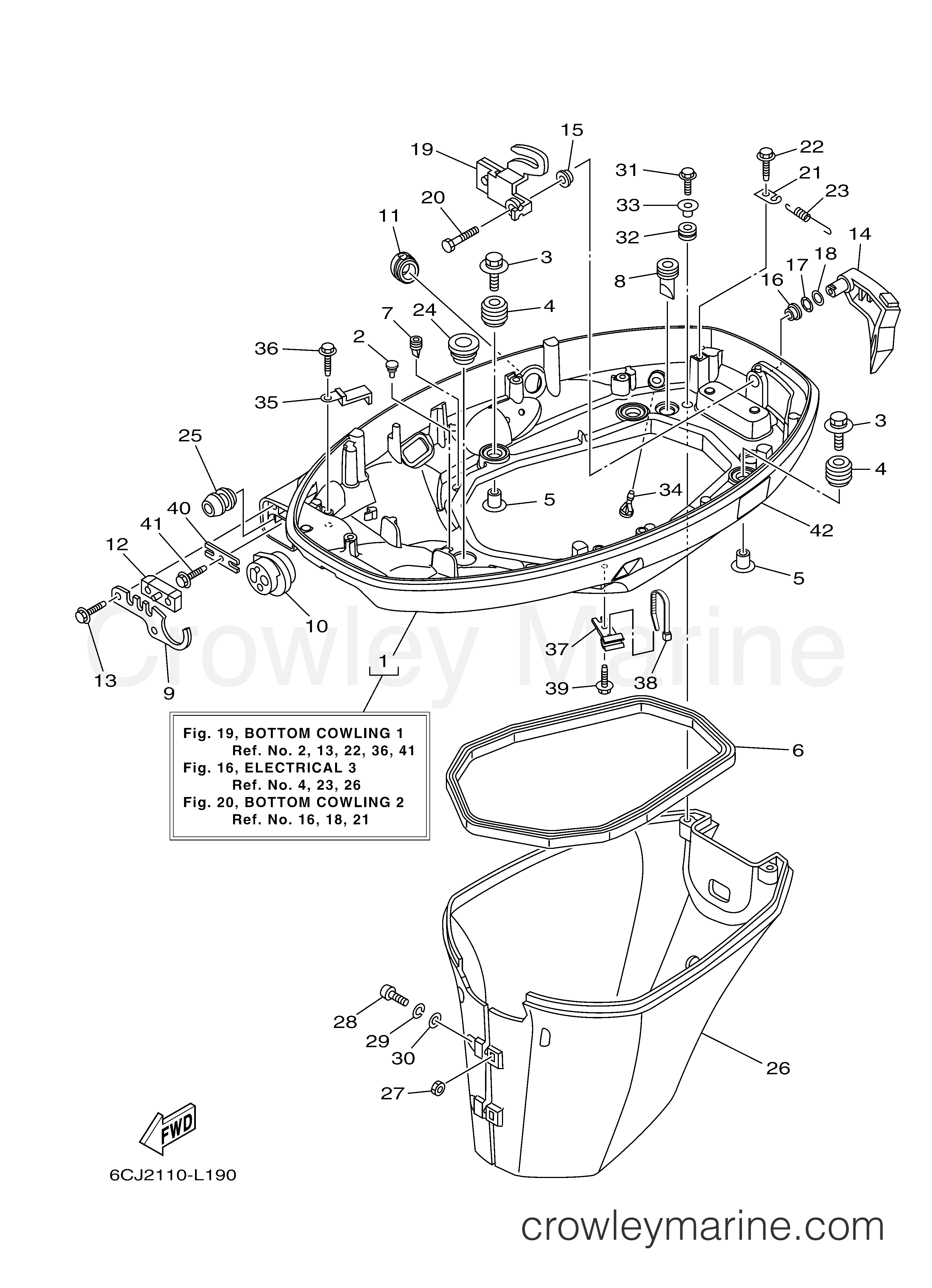 Yamaha Motors F70LA - BOTTOM COWLING 1