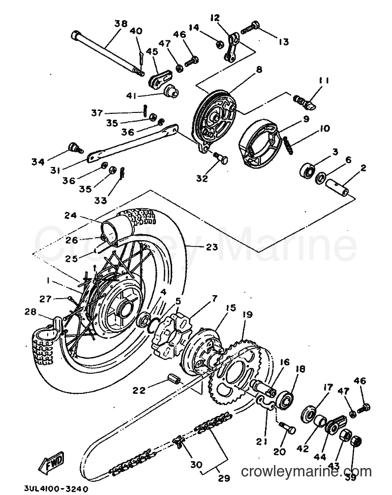 1993 Dirt Bike RT100 - RT100 (3UL4) [010] - REAR WHEEL