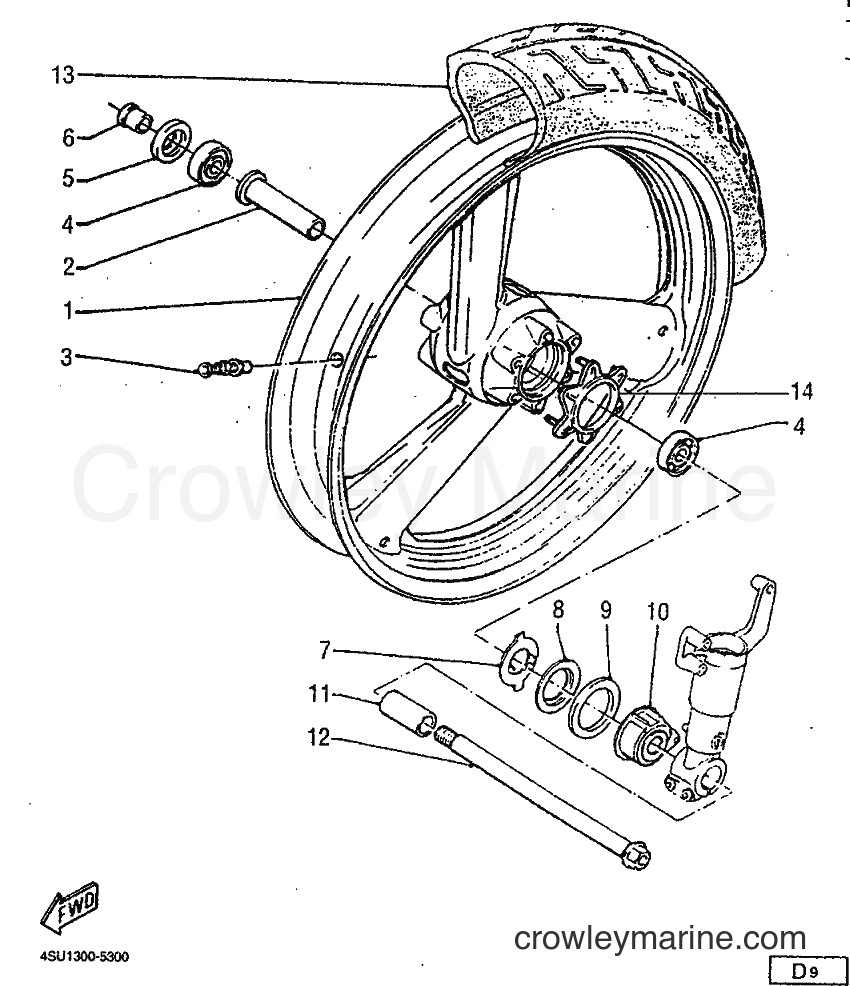 Yamaha Motors SRZ660 (4SU1) [999] - FRONT WHEEL