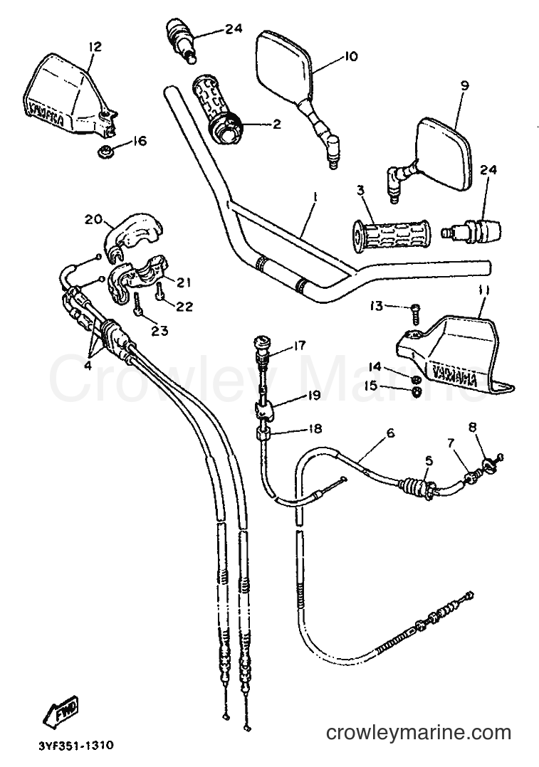1991 Dirt Bike XTZ660 - XTZ660 (4BW1) [999] - STEERING HANDLE & CABLE