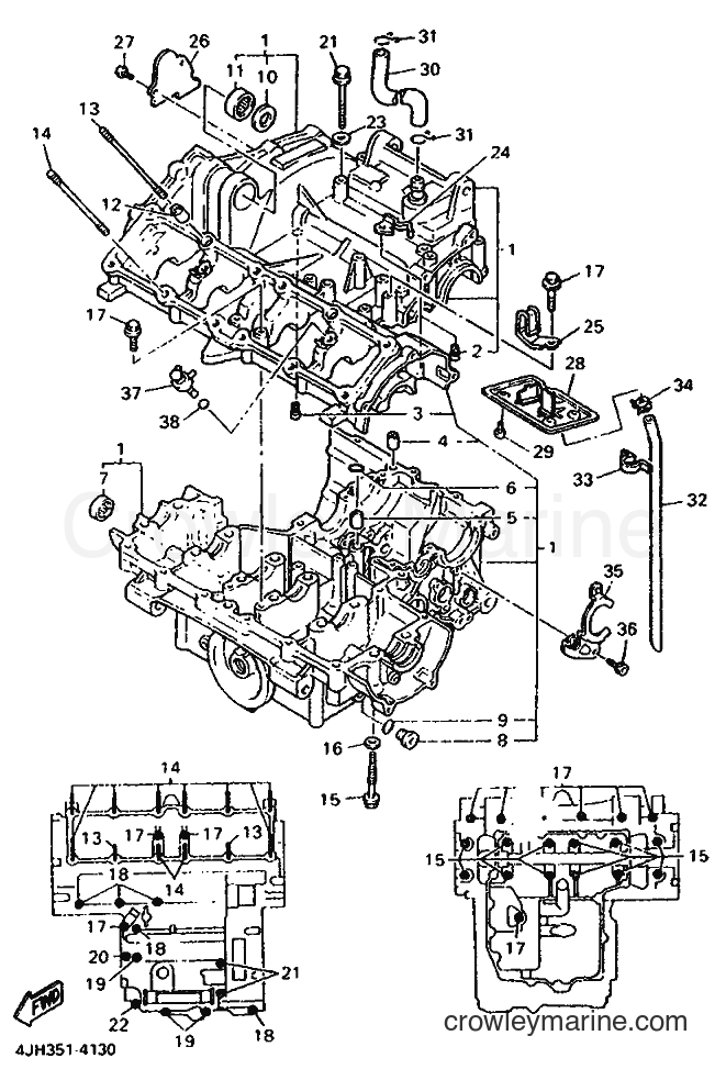 1996 Sport Bike YZF600R - YZF600R (4NE2) [010] - CRANKCASE
