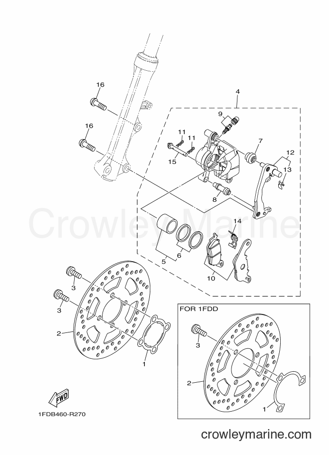 2016 Scooter T115FLSE - T115FLSE (1FDD) [010] - FRONT BRAKE CALIPER