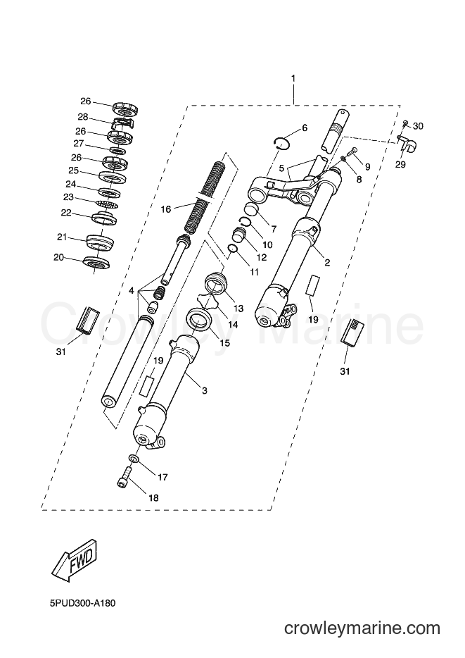 Yamaha Motors YQ50L (5PEA) [020] - FRONT FORK
