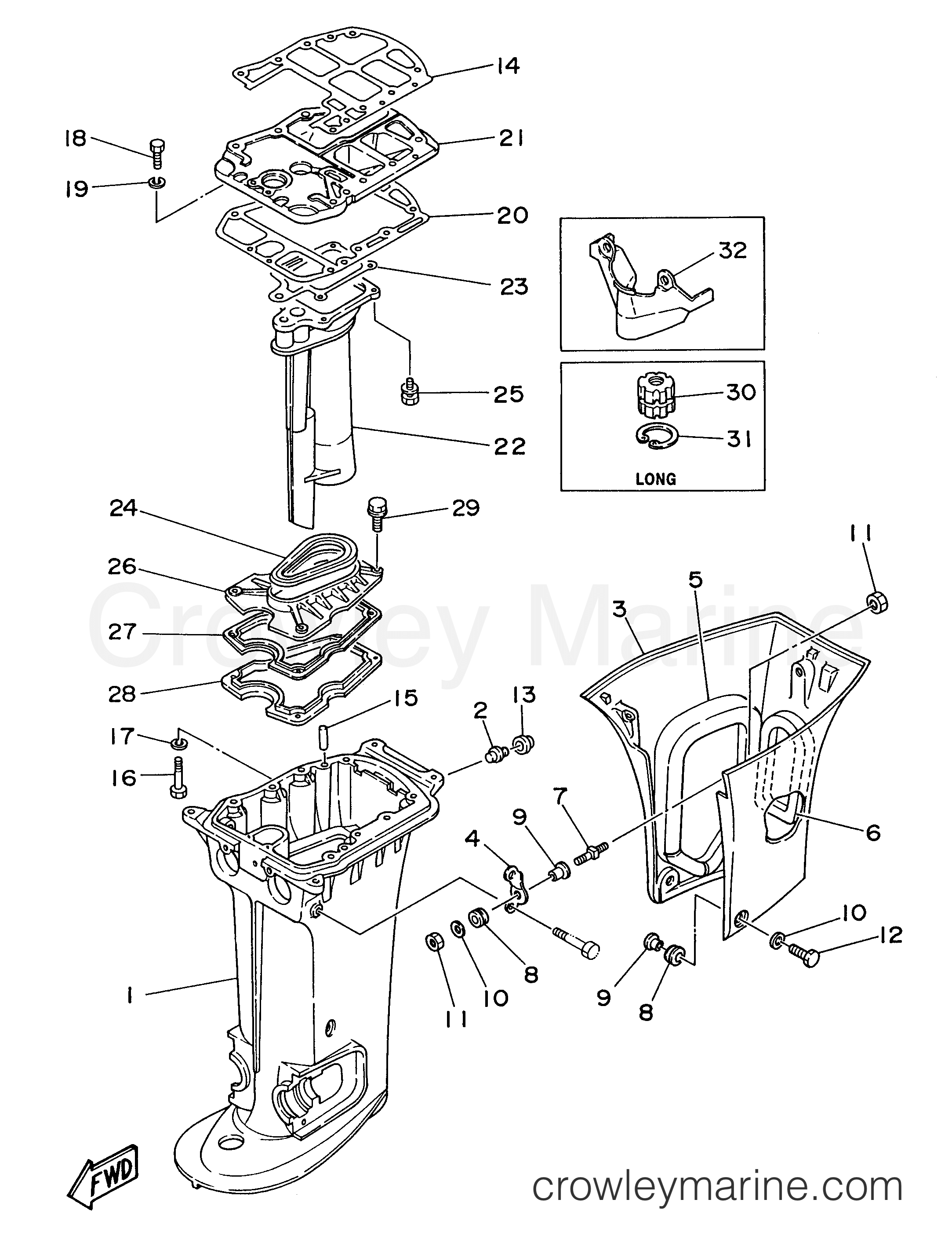 Yamaha Motors C40PLRU - UPPER CASING