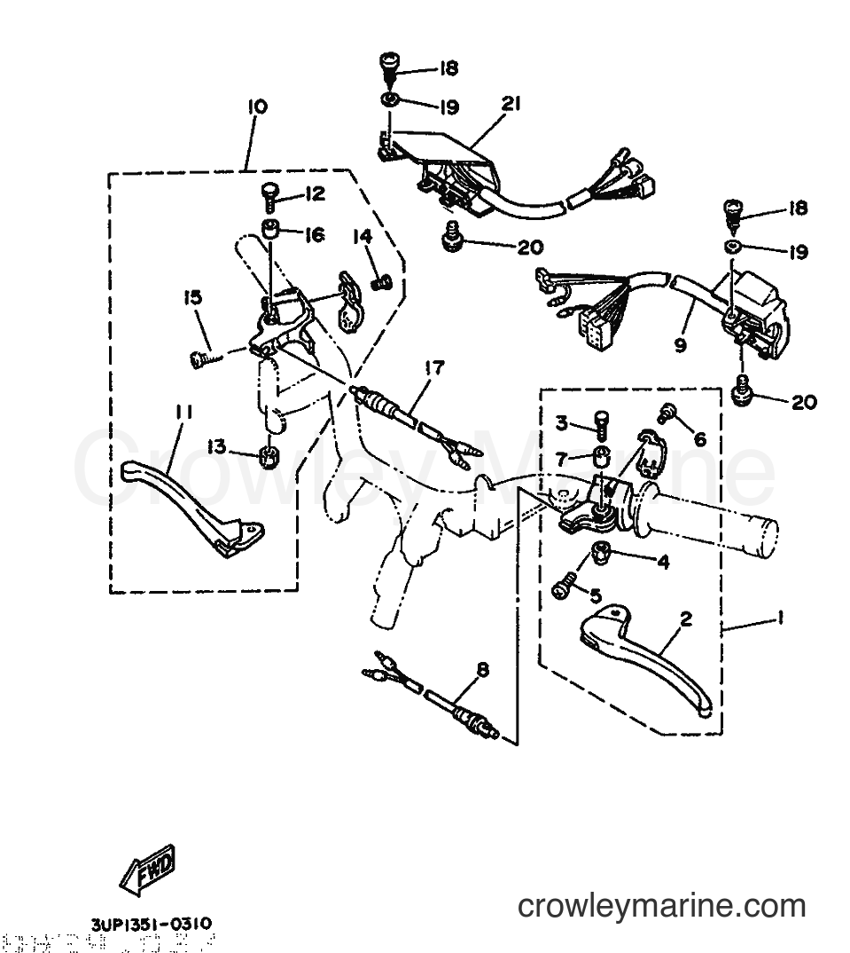 1990 Scooter CH80 - CH80 (3WU1) [999] - HANDLE SWITCH & LEVER