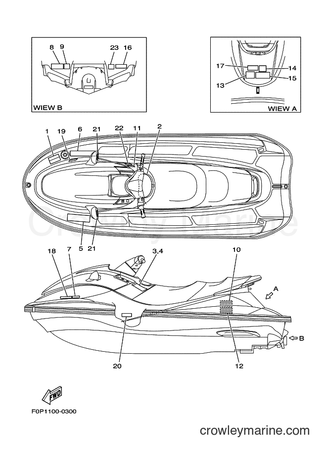 Yamaha Motors JET FOR XA800 (67AA) [030] - IMPORTANT LABELS 2