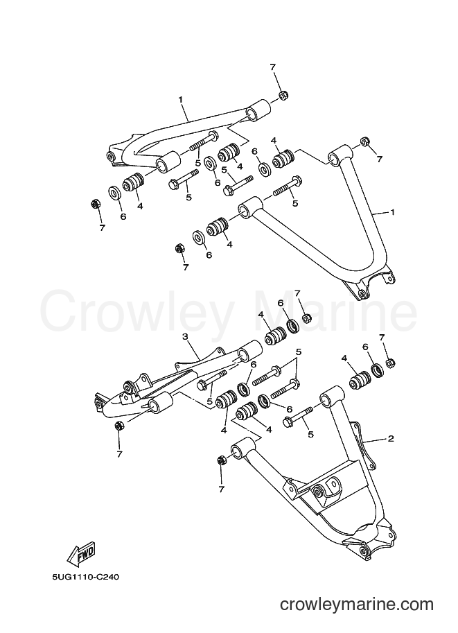 2004 ATV YXR660F - YXR660F (5UG2) [010] - REAR ARM