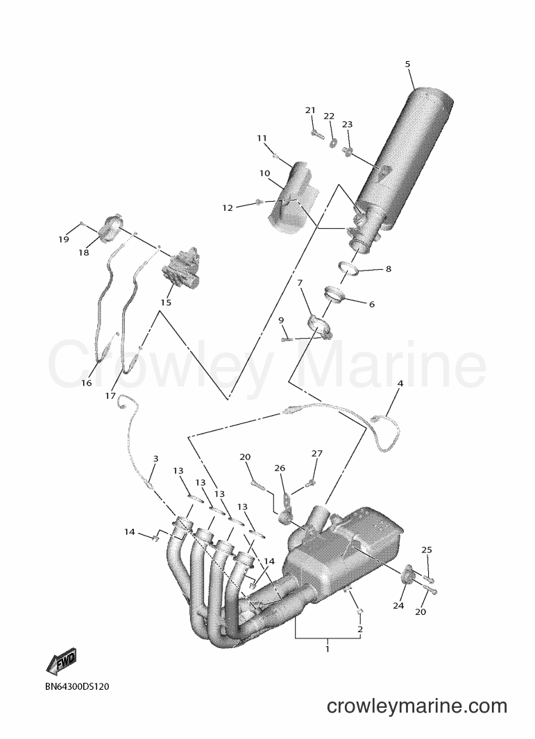 Yamaha Motors YZF600 (BN64) [010] - EXHAUST