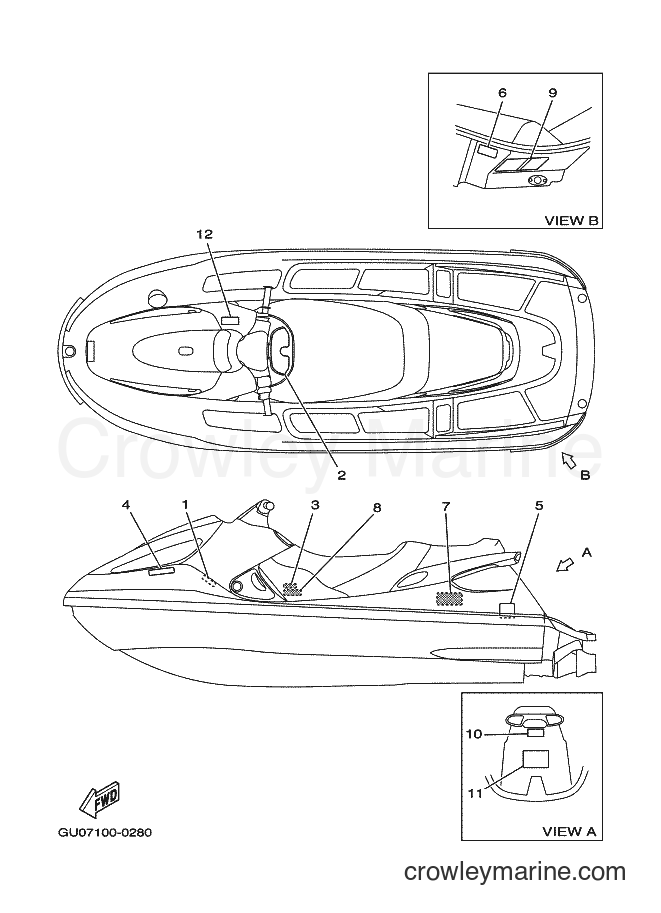 Yamaha Motors JET FOT GP800Y (66EA) [030] - IMPORTANT LABELS