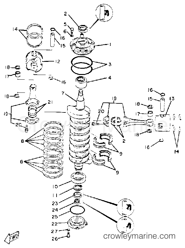 Yamaha Motors 175ETXK - CRANK PISTON
