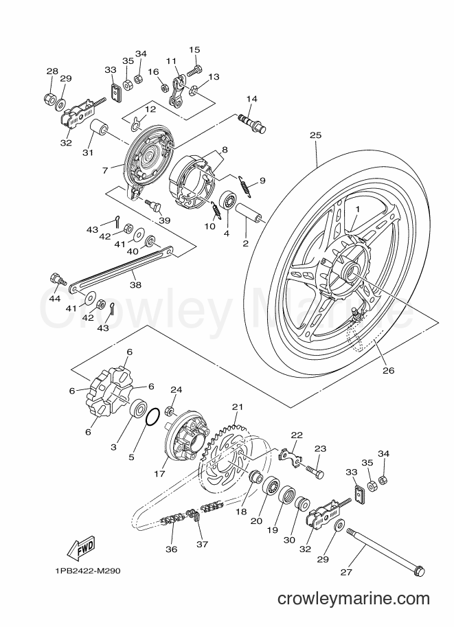 2015 Scooter T115FSEC - T115FSEC (1PB8) [010] - REAR WHEEL