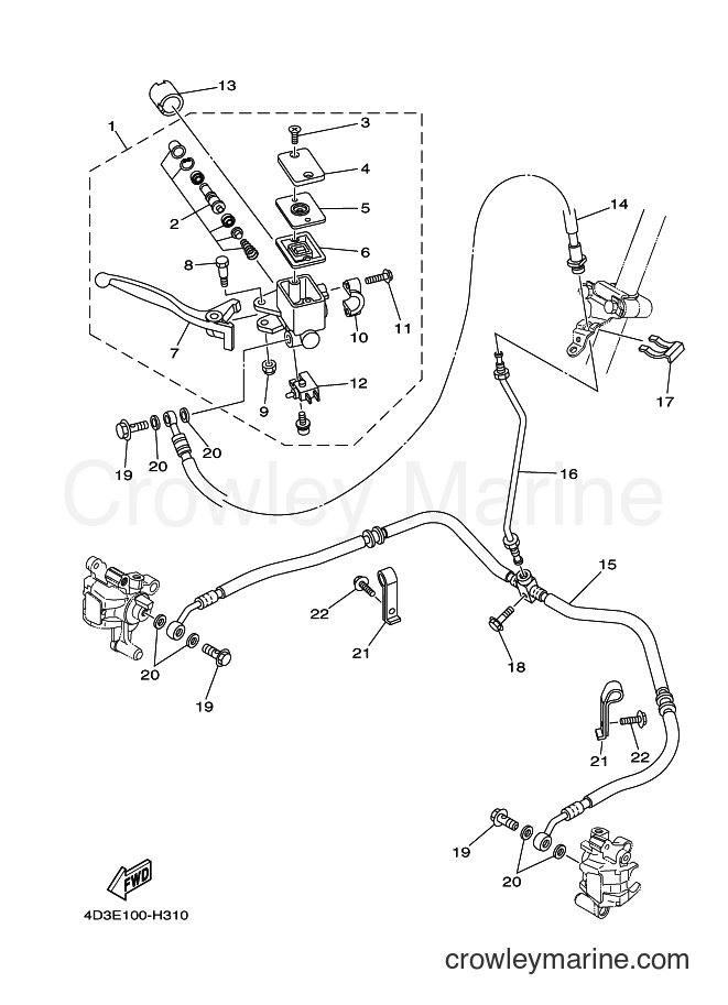 Yamaha Motors YFM250R (4D3E) [010] - FRONT MASTER CYLINDER