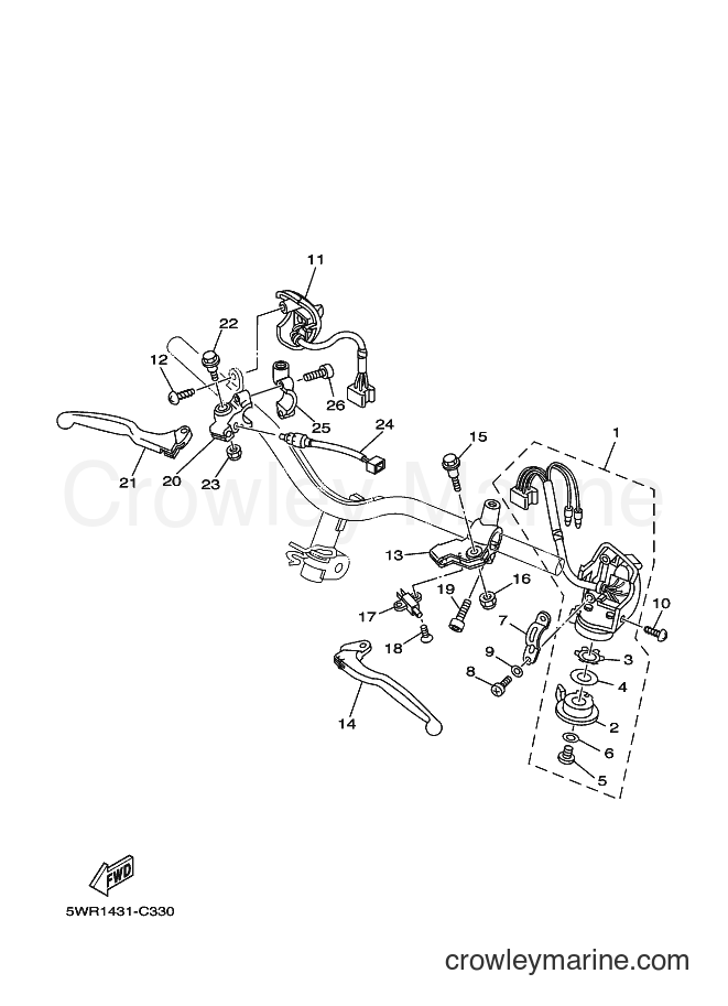 2004 Scooter AL115 - AL115 (5WP2) [010] - SWITCH & LEVER FOR DRUM BRAKE
