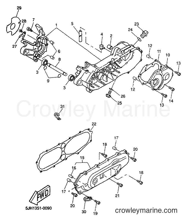 Yamaha Motors EW50 (5JH3) [020] - CRANKCASE