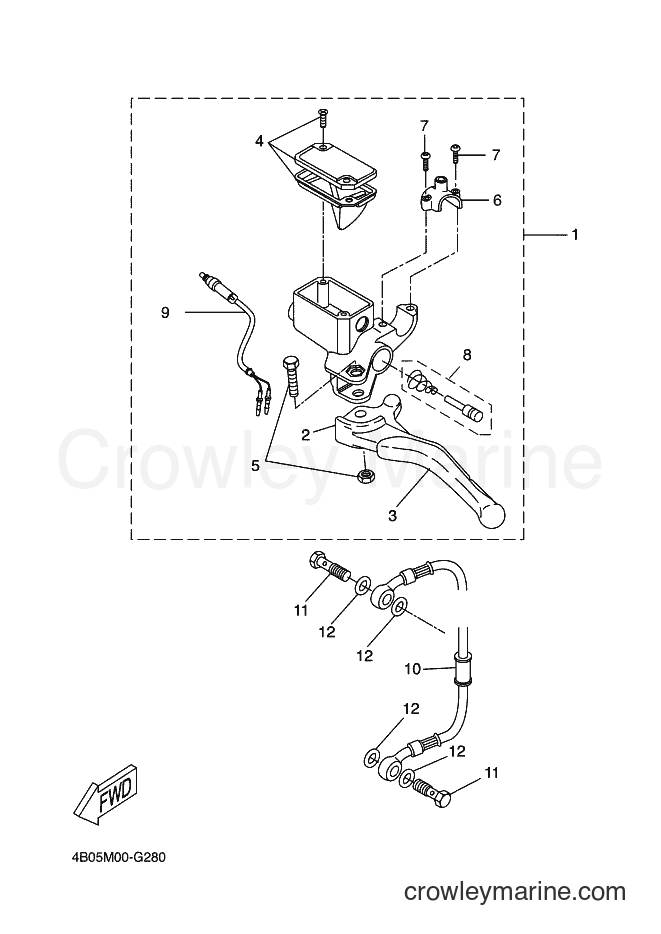 2008 Scooter YQ50L - YQ50L (4B05) [020] - REAR MASTER CYLINDER