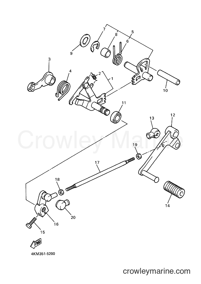 2000 Street Bike XJ900S - XJ900S (4KM9) [080] - SHIFT SHAFT