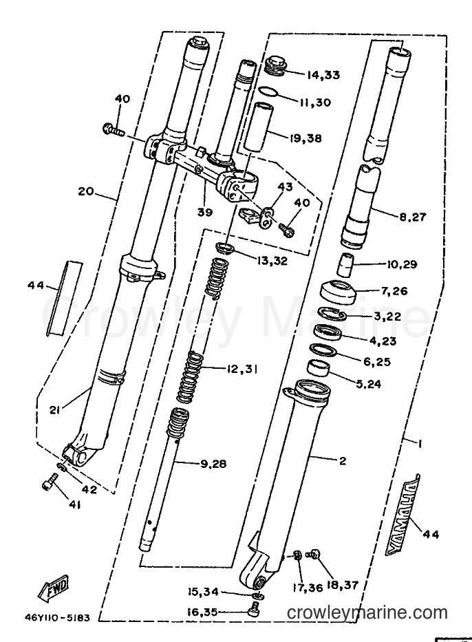 1986 Dirt Bike TY250R - TY250R (2AF) [999] - FRONT FORK