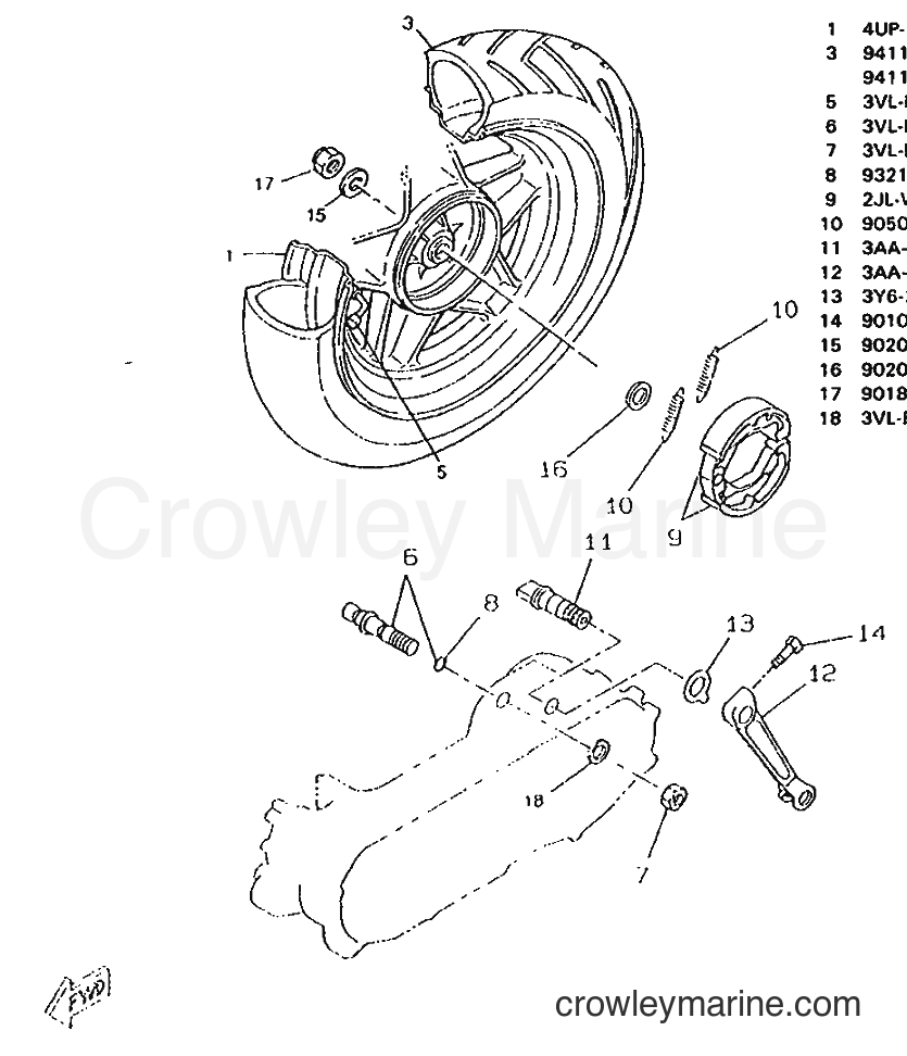 1996 Scooter CW50RSP - CW50RSP (4UR5) [999] - REAR WHEEL