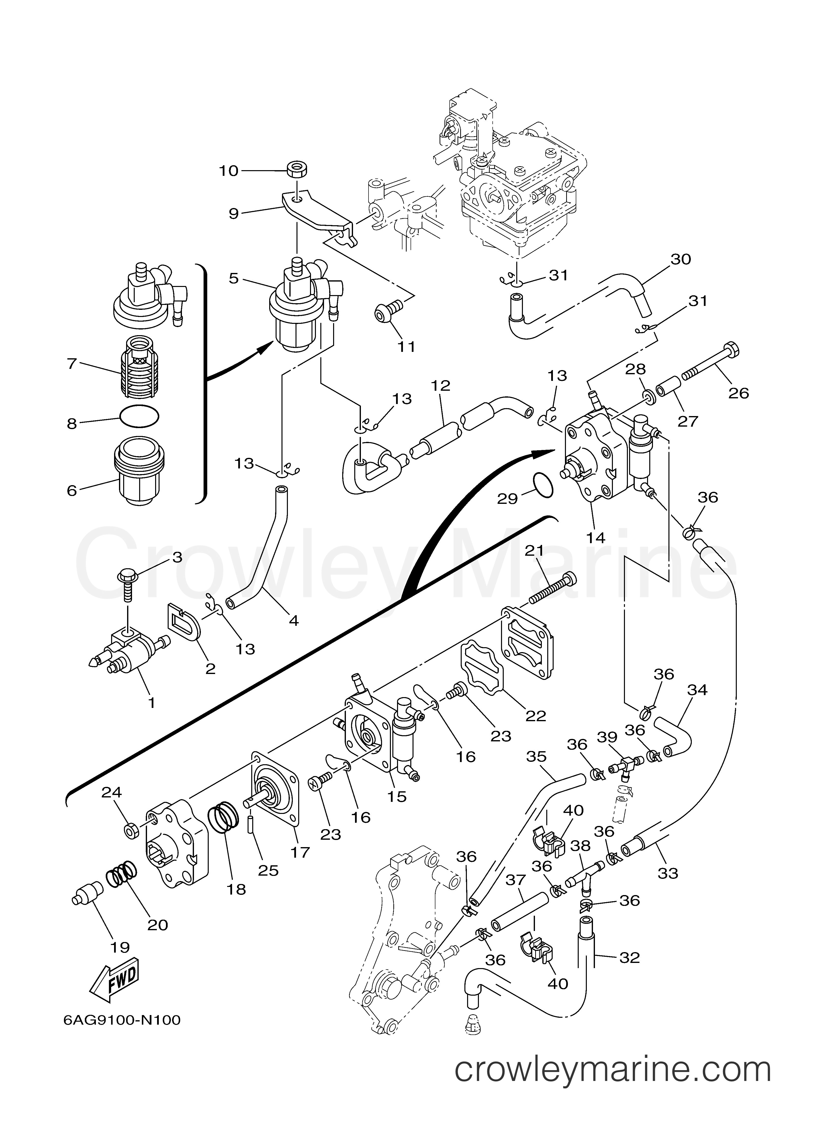 Yamaha Outboard Fuel Line Diagram