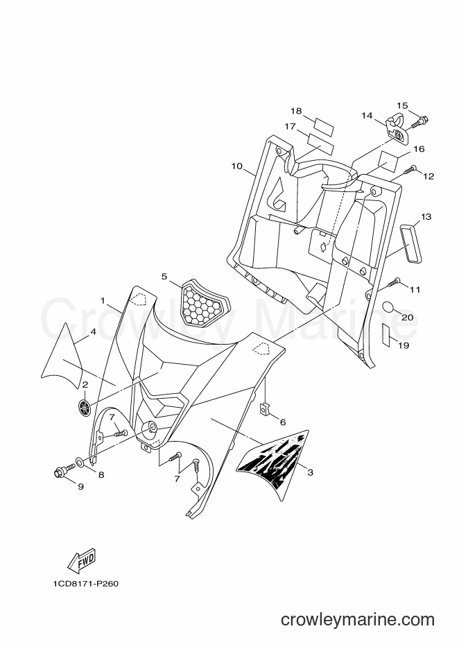 Yamaha Motors YW50F (1CD8) [010] - LEG SHIELD