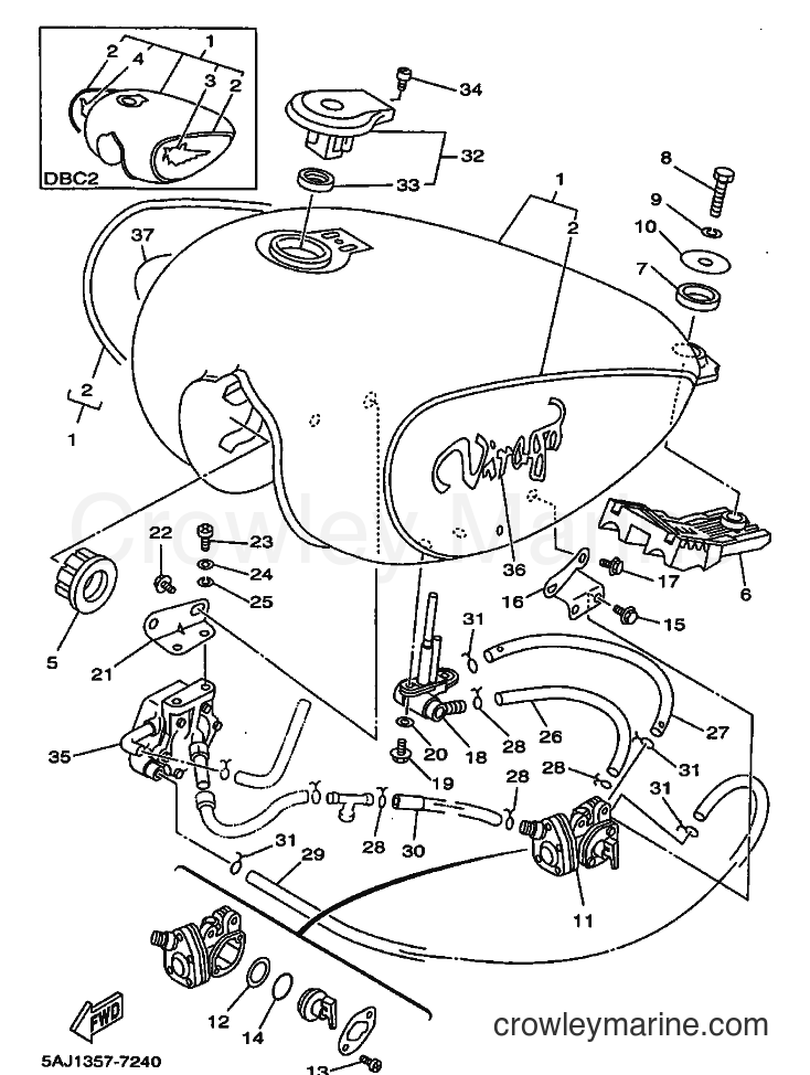 1997 Cruiser XV125 - XV125 (5AJ2) [080] - FUEL TANK