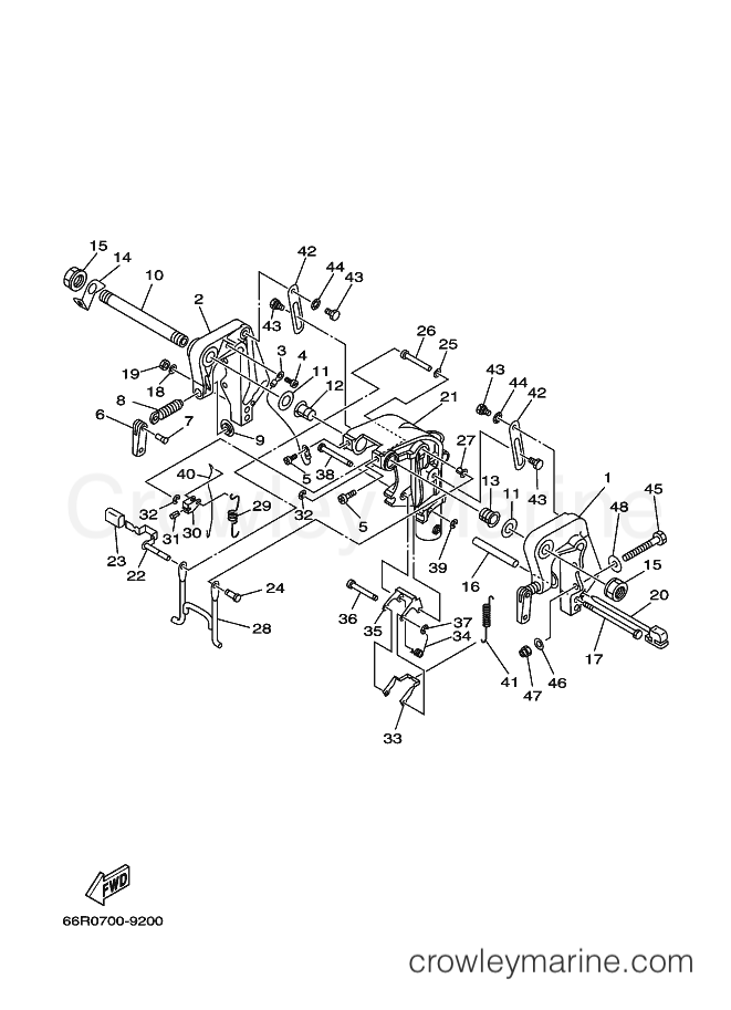 Yamaha Motors FT9.9D (66R) [010] - BRACKET 1