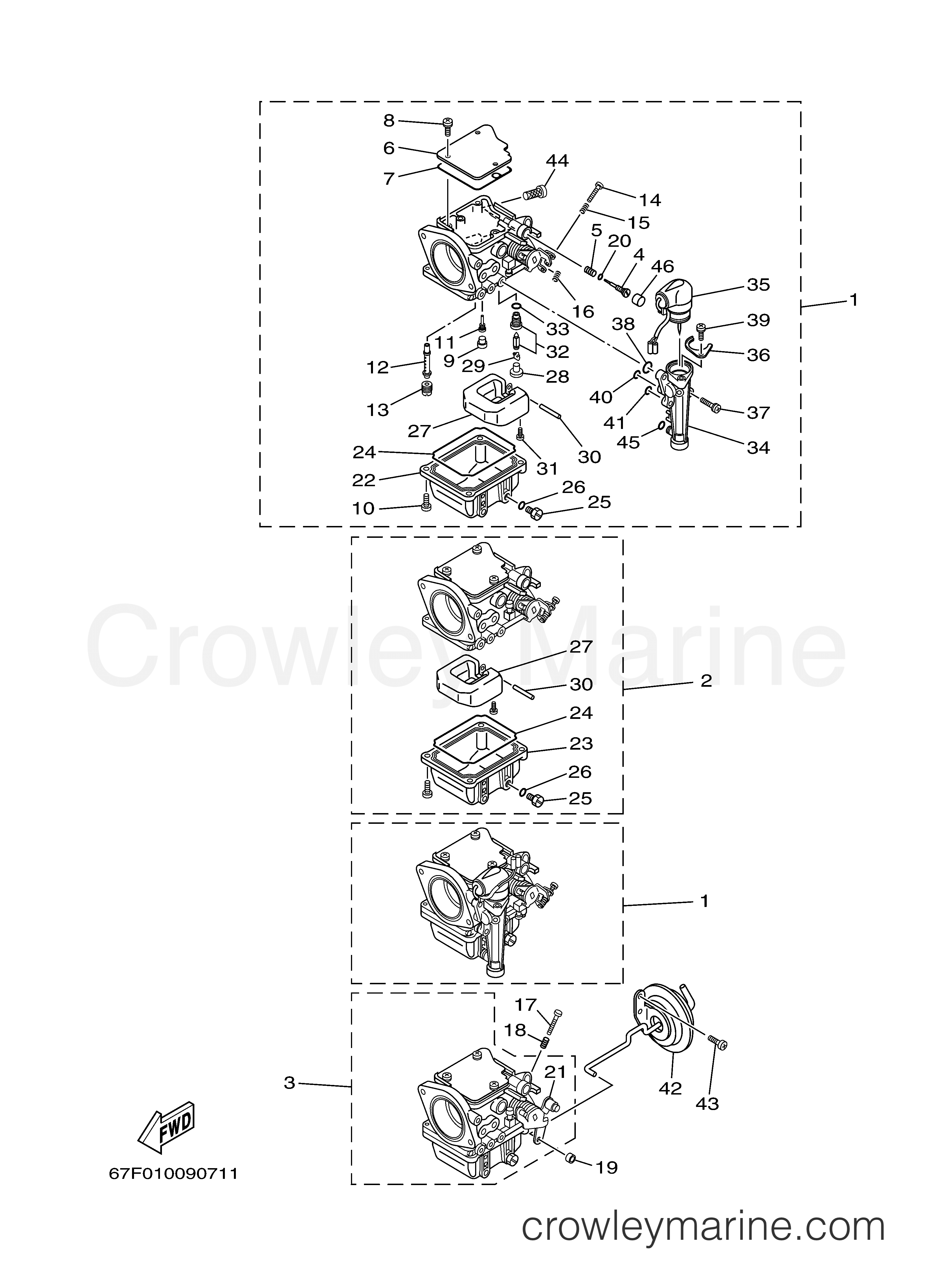 Yamaha Motors F80TXRY - CARBURETOR 1