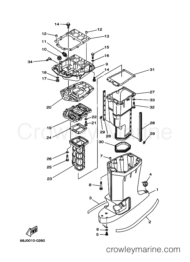 Yamaha Motors Z150Q (68J) [020] - UPPER CASING