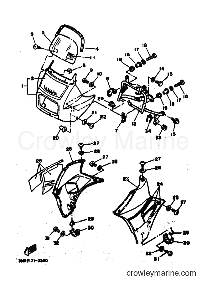 1990 Dirt Bike TDR250 - TDR250 (3NR2) [010] - COWLING 1