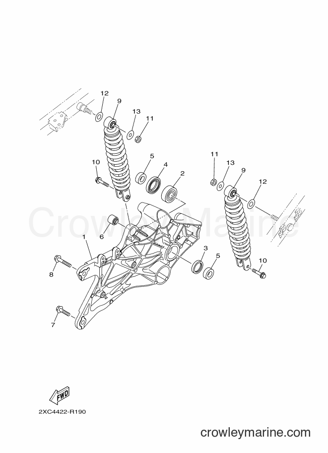 2016 Scooter AT125FC - AT125FC (2XC6) [010] - REAR ARM & SUSPENSION