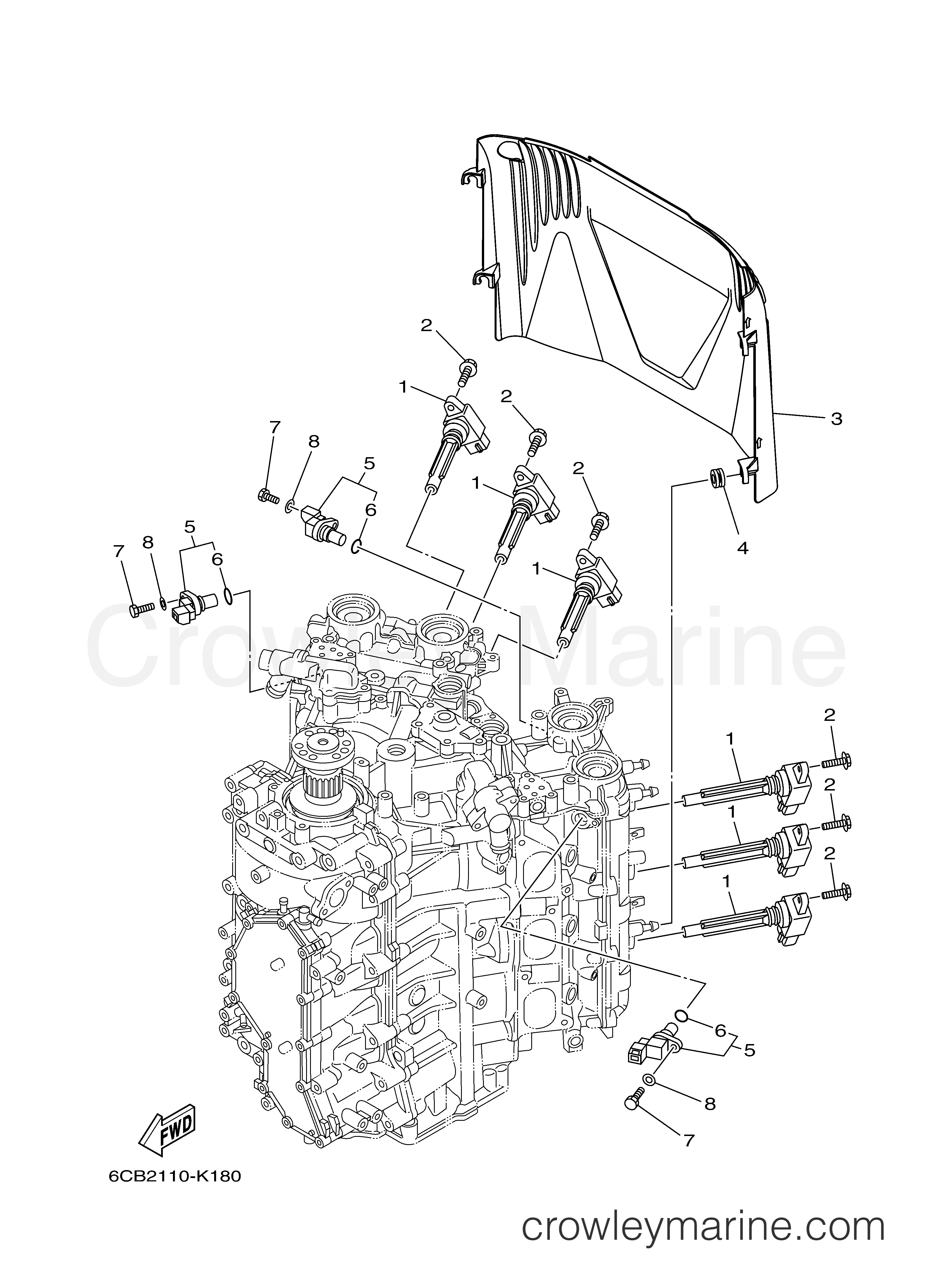 YAMAHA IGNITION COIL ASSY #6CB-82310-00-00