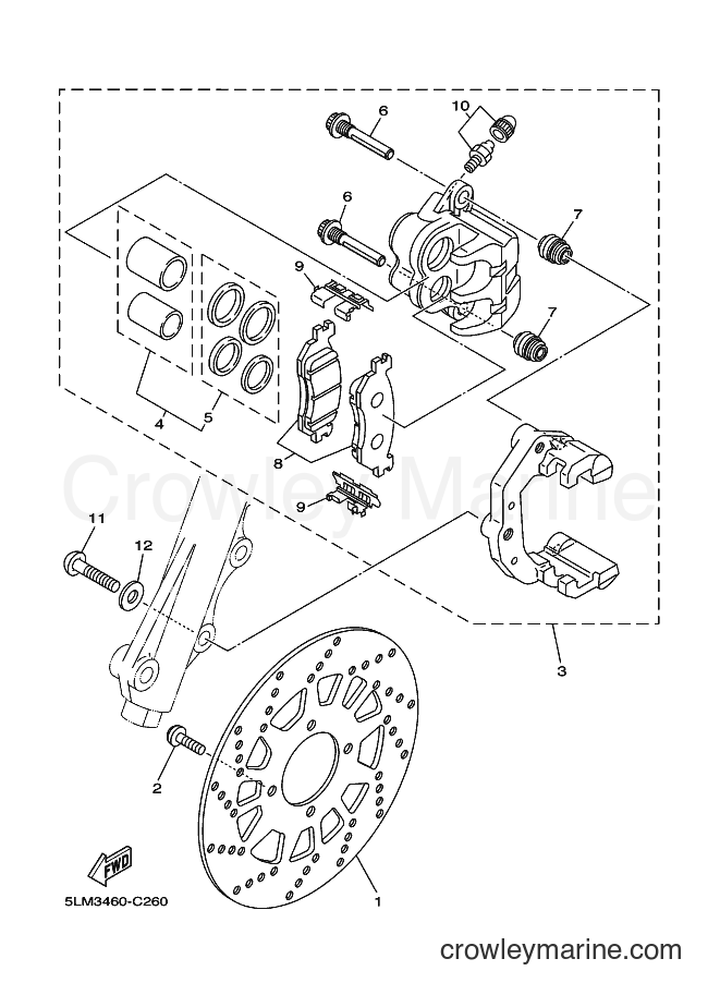 2004 Scooter T105SE - T105SE (5LM3) [010] - FRONT BRAKE CALIPER
