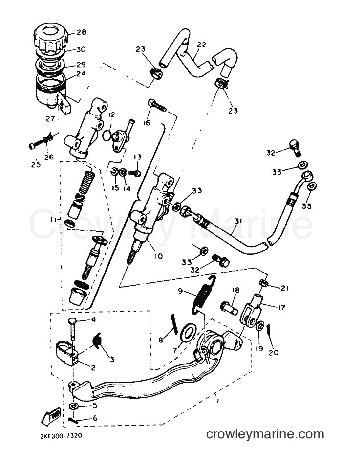 1987 Dirt Bike XT600 - XT600 (2KF) [999] - REAR MASTER CYLINDER