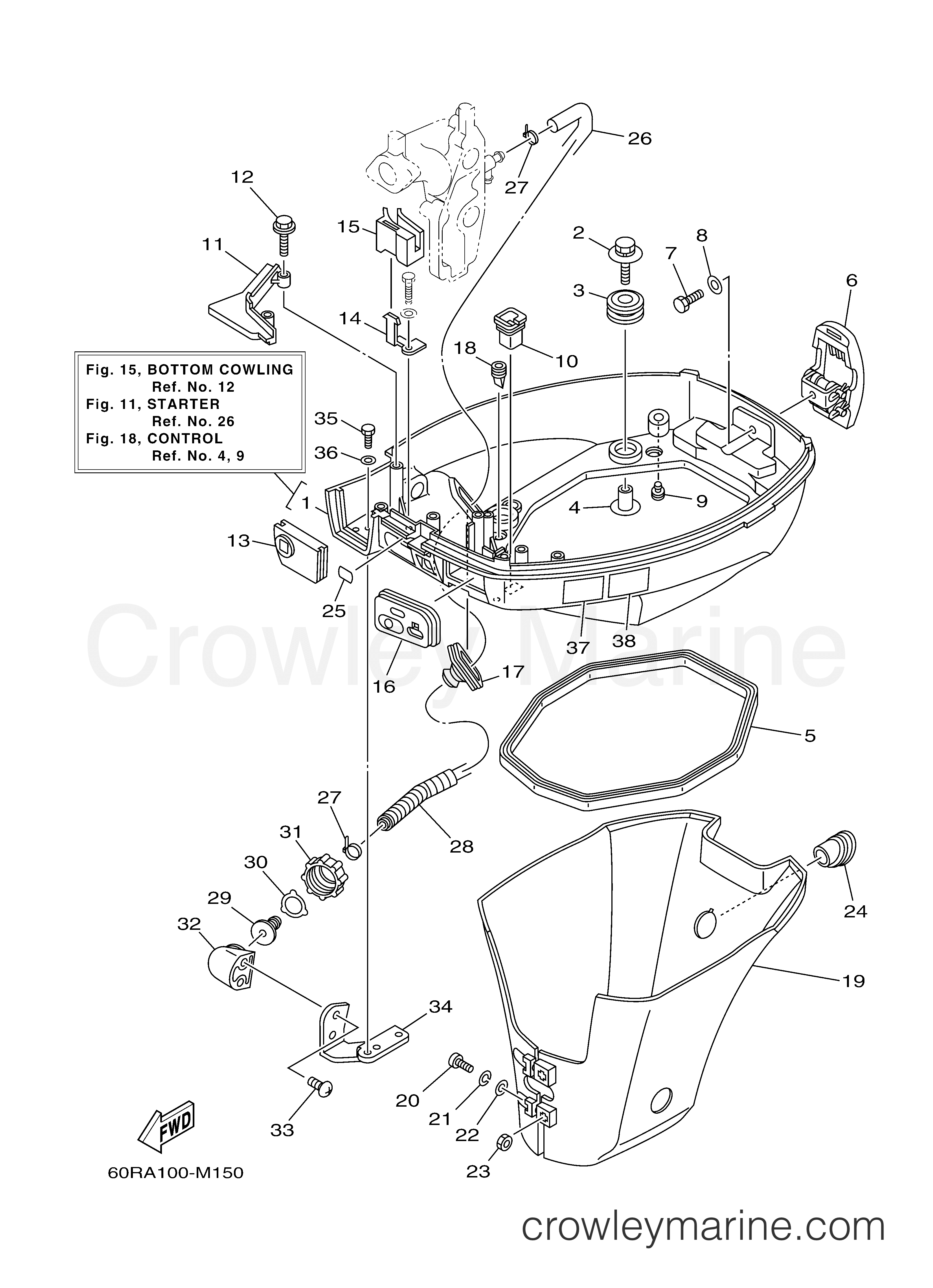 Yamaha Motors F8LMHA - BOTTOM COWLING