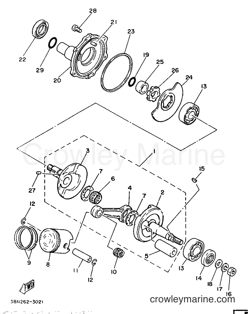 Yamaha Motors YB100 (18N) [999] - CRANKSHAFT & PISTON