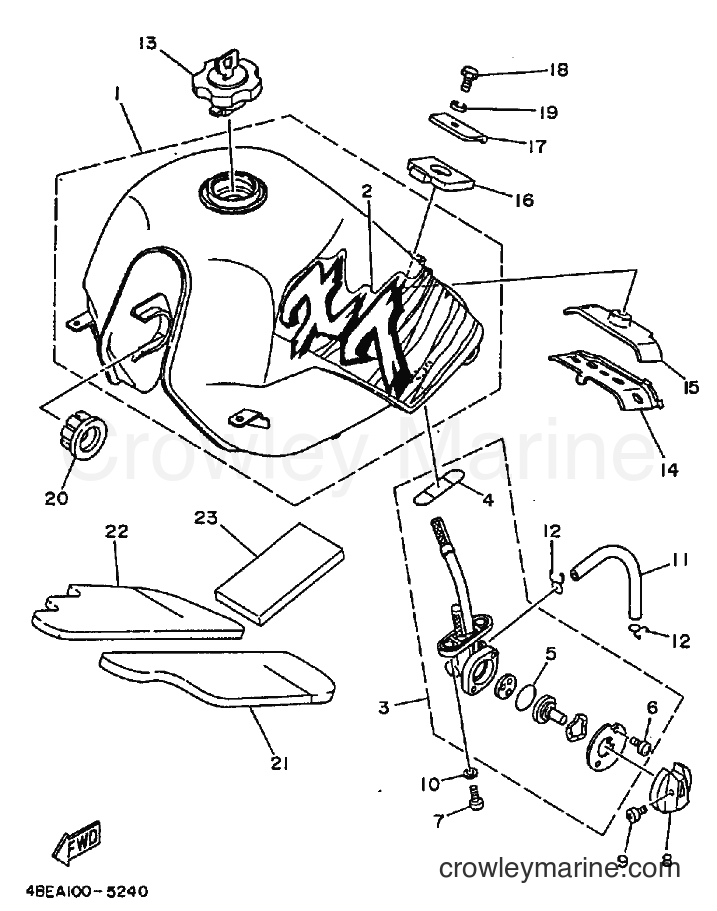 1995 Dirt Bike XT225 - XT225 (4BEC) [010] - FUEL TANK