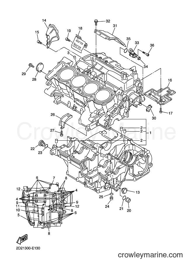 2008 Sport Bike FJR1300AS - FJR1300AS (2D2E) [010] - CRANKCASE