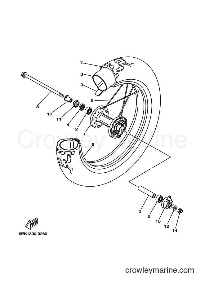 2004 Dirt Bike TW200E - TW200E (5FYN) [010] - FRONT WHEEL