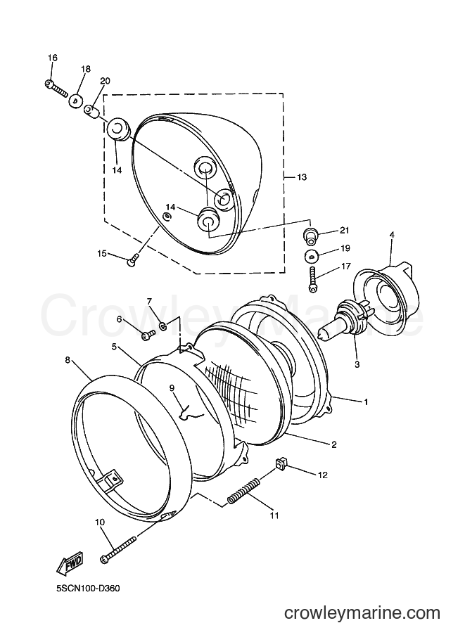 Yamaha Motors XVS650A (5SCR) [010] - HEADLIGHT