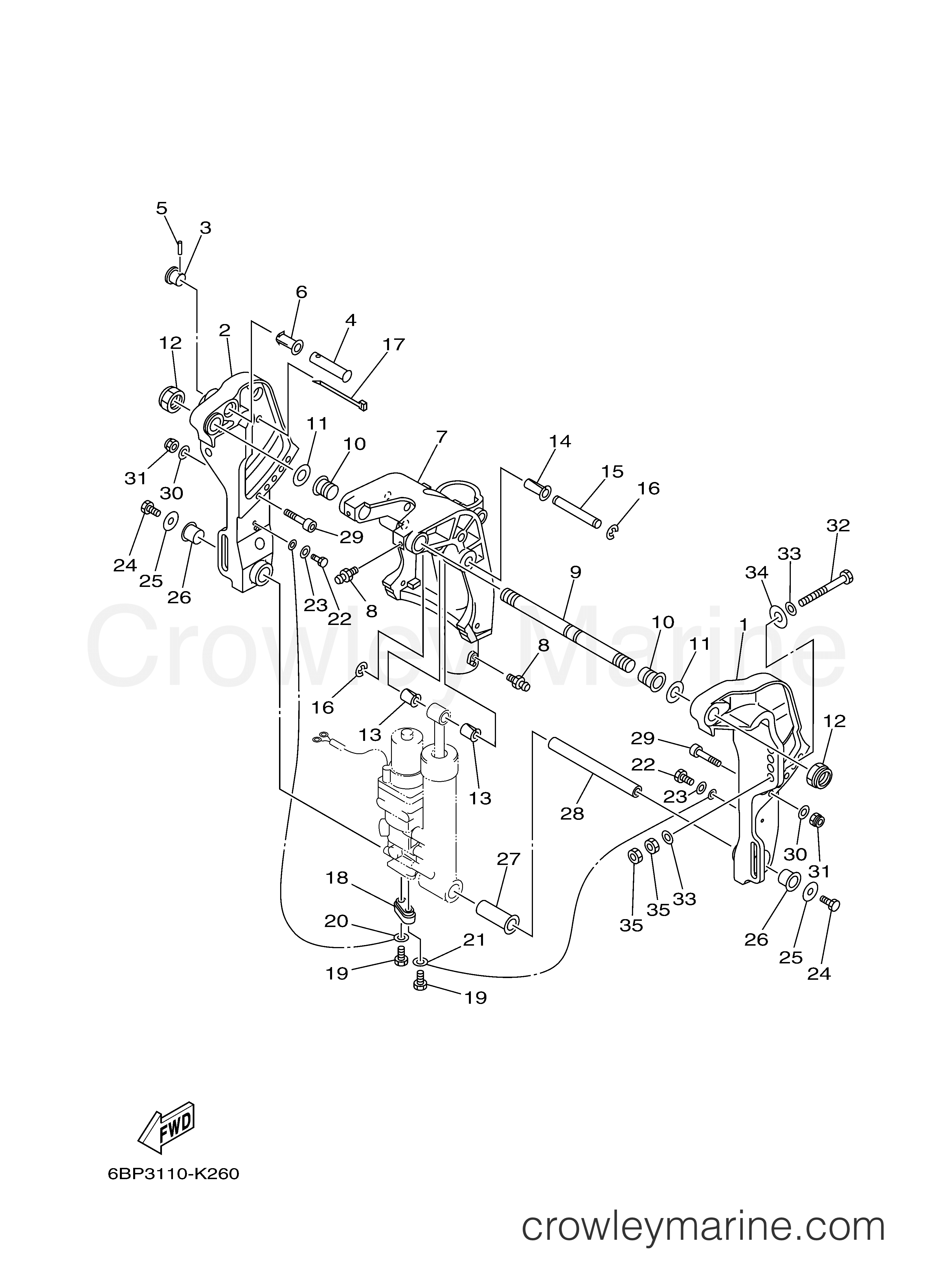 Yamaha Motors F25LA - BRACKET 1