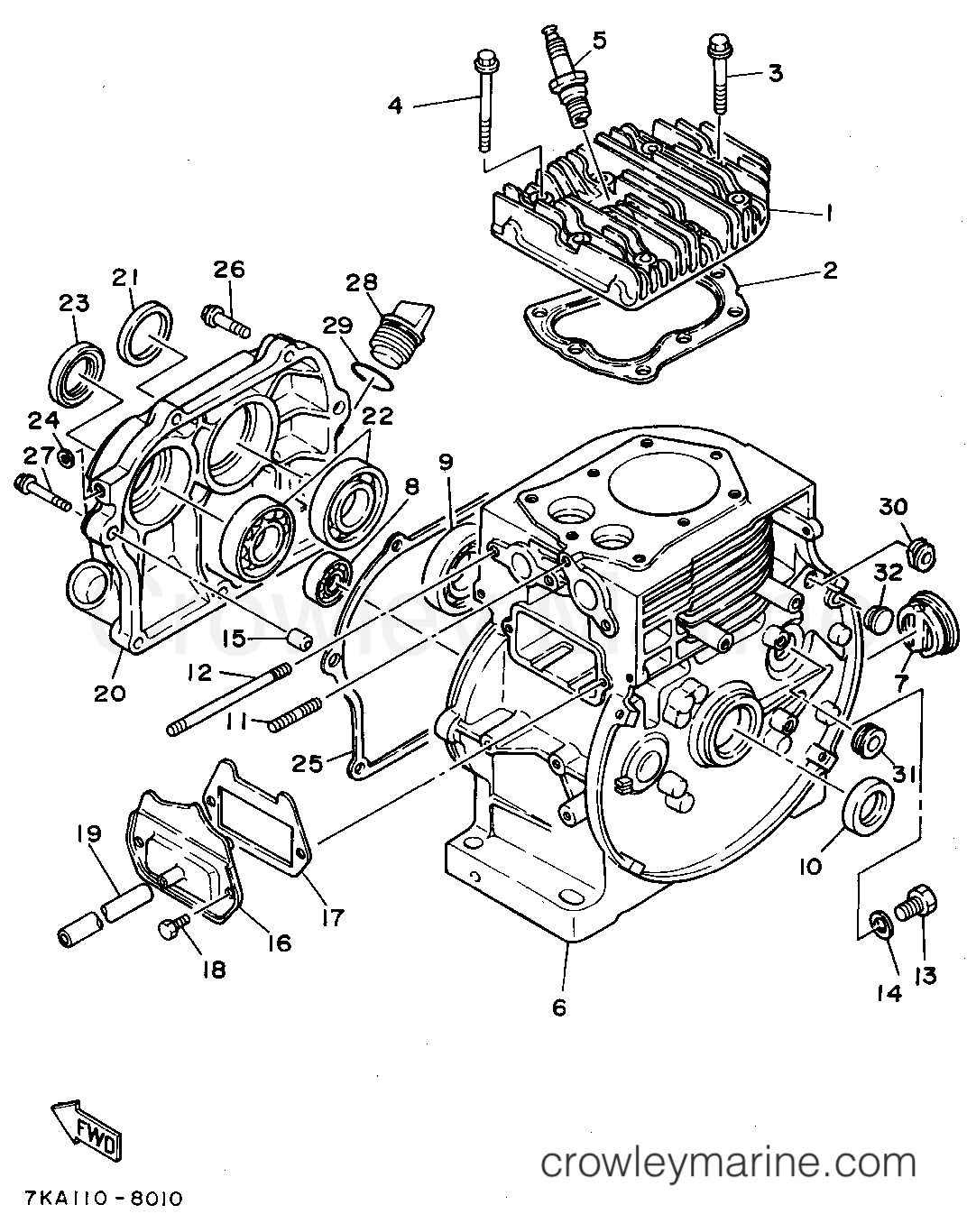 Yamaha Motors YS624TC - CYLINDER - CRANKCASE