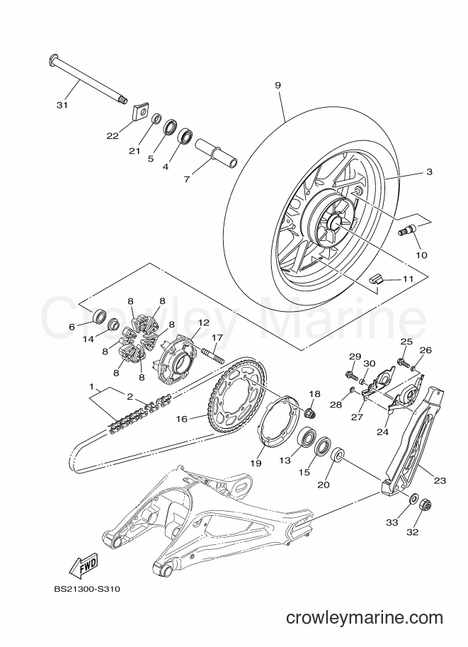 Yamaha Motors MT-09A (BS26) [010] - REAR WHEEL