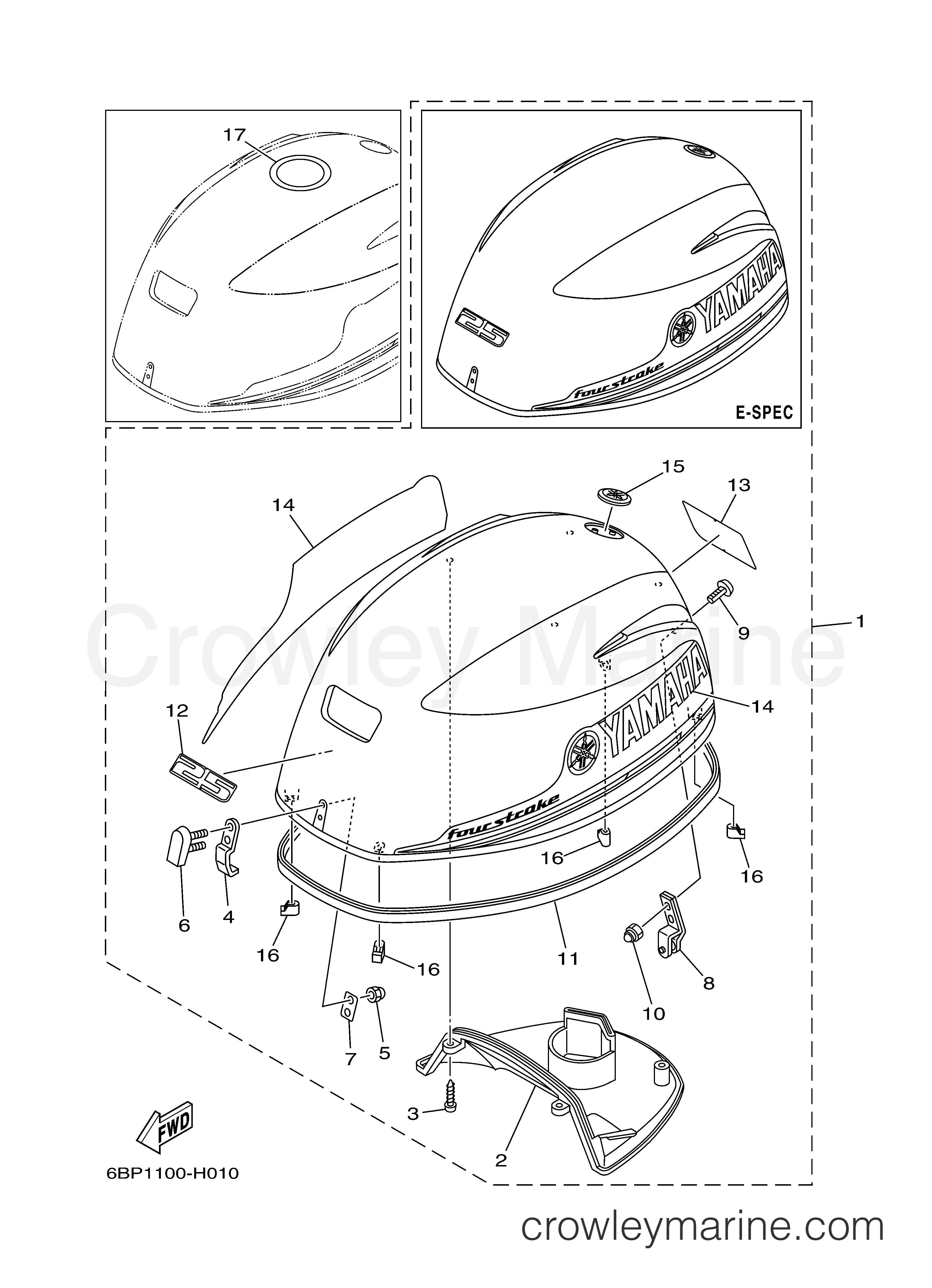 Yamaha Motors F25LEA - TOP COWLING