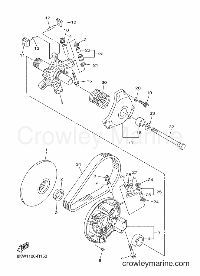 2016 Snowmobile VK10F - VK10F (8KW2) [020] - PRIMARY SHEAVE