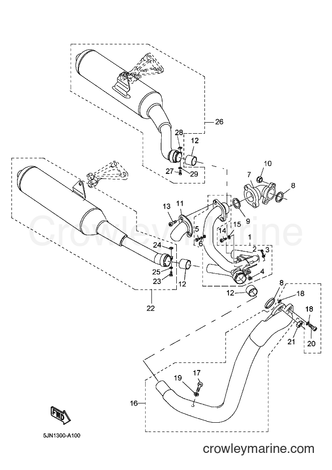 Yamaha Motors BT1100 (5JN2) [020] - EXHAUST