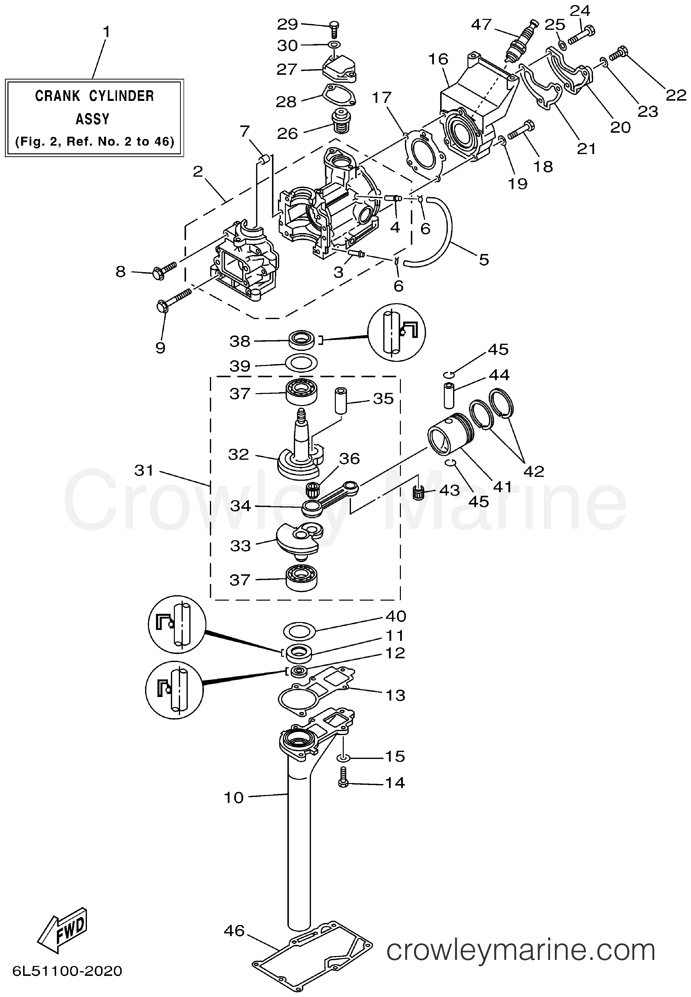 Yamaha Motors 3MSHKZ - CYLINDER CRANKCASE