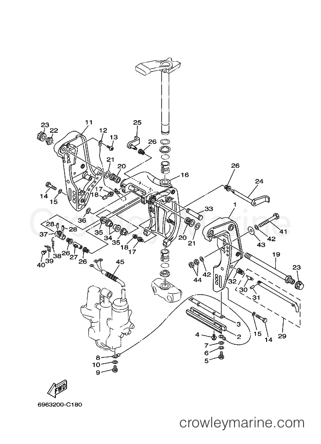 Yamaha Motors 55BETL (6973) [100] - BRACKET 3