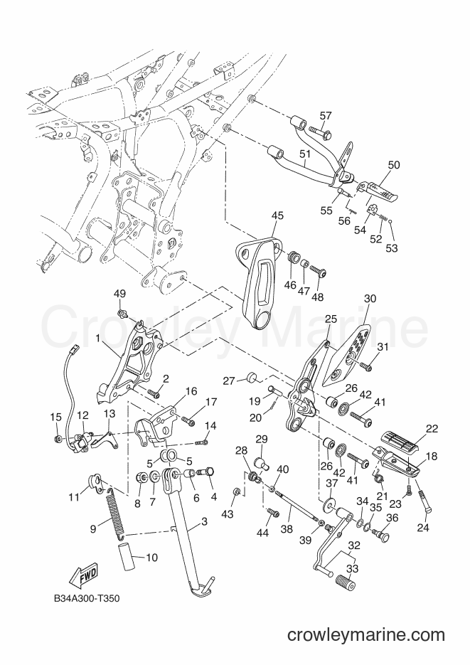 Yamaha Motors MTM690 (B347) [010] - STAND & FOOTREST