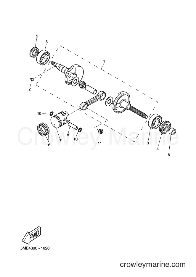 2002 Scooter YQ100 - YQ100 (5ME7) [010] - CRANKSHAFT & PISTON